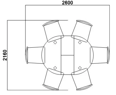 runder Esstisch Durchmesser 120 cm | Kirsche | Platzbedarf