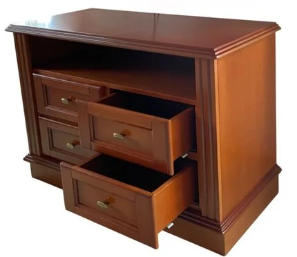 klassischer Fernsehschrank mit Schubladen