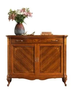 Kirschbaum-Kommode-zweitürig-Intarsien