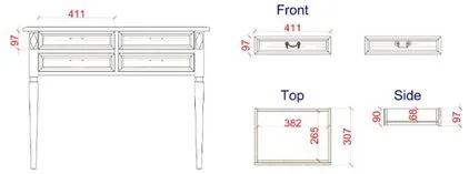 Skizze Schubladenabmessungen