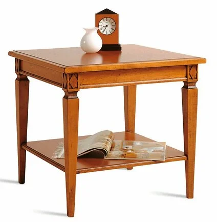 Beistelltisch im Stil Directoire SELVA 60 x60 cm BILD in Kirsche antik