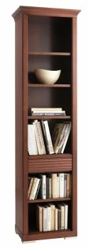 schmales Bücherregal klassisch, Nussbaum oder Kirsche