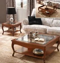 quadratischer Couchtisch klassisch Kirschbaum