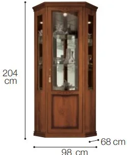 Eckvitrine-klassisch-Nussbaum-italienische Möbel