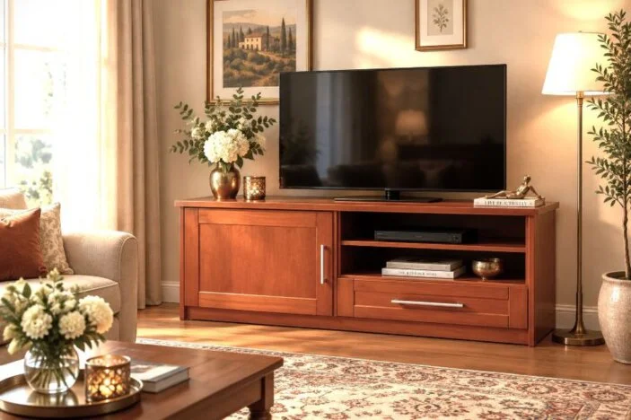Fernsehschrank-Kirschbaum-feines Massivmöbel-ITER<br />Breite nach Wunsch