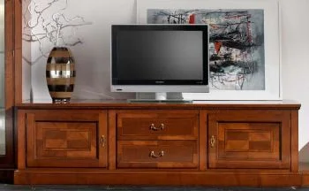 TV-Schrank klassisch Kirsche Massivholz-Intarsien