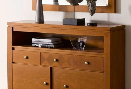 Garderobenschrank mit Spiegel in Kirschbaum