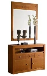 Garderobenschrank mit Spiegel in Kirschbaum