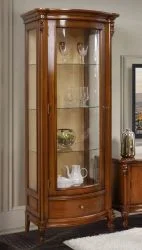 klassischer Vitrine Kirsch-Nussbaum, italienische Stilmöbel