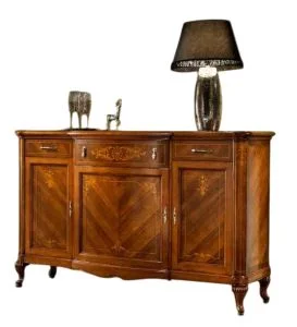Kirschbaum-Sideboard-dreitürig-Intarsien<br />italienische Möbelmanufaktur