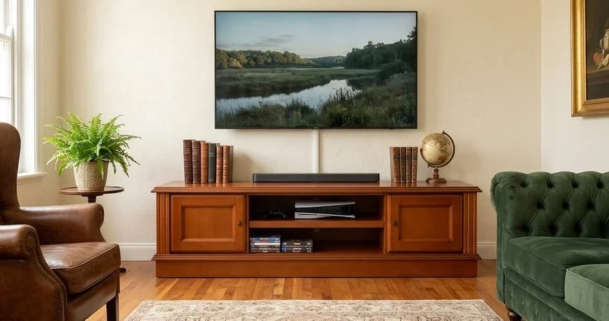 Fernsehschrank im klassischen Stil aus Italien-Wunschbreite 200 bis 160 cm Kirschbaum unf Nussbaum lieferbar