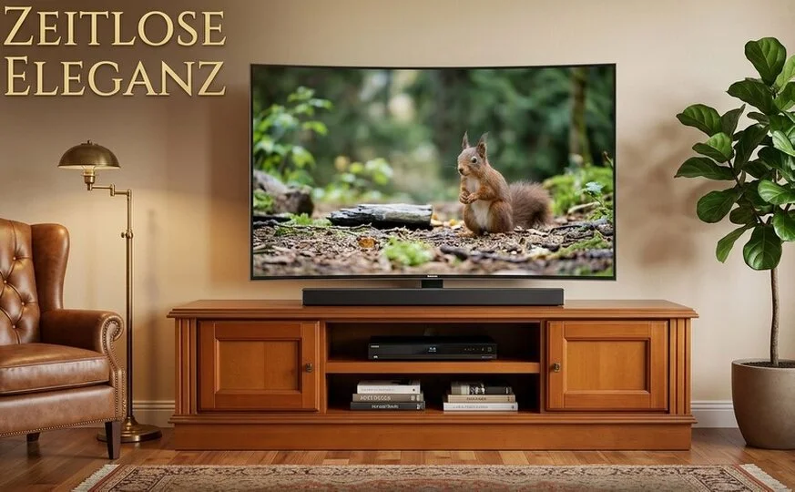 Fernsehschrank wird aus massivem Holz gefertigt klassisch, Kirschbaum oder Nussbaum Wunschbreite