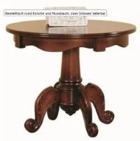 runder-Beistelltisch aus Italien-Kirschbaum oder Nussbaum