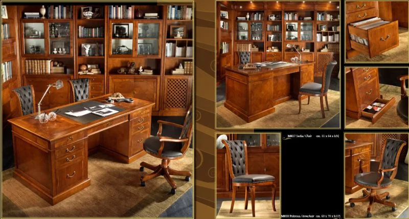 italienische Büromöbel aus Manufaktur-feinste Kirschintarsien