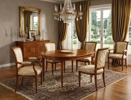 SELVA-Esstisch rund mit Auszug Villa Borghese D-120 cm + 40 cm