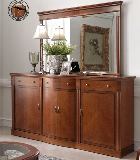 klassisches Sideboard im italienischen Möbelstil-Kirschbaum-Nussbaum