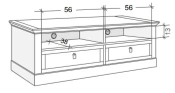 Skizze Innnenmaße Tv-Board 5406