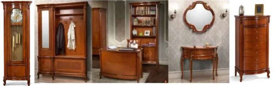 klassische, italienische Möbel-Standuhr-Garderobe