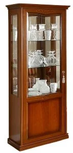 Vitrine eintürig Nussbaum-italienische Stilmöbel