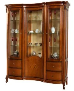 Buffet-Vitrinenschrank-Nussbaum-klassisch