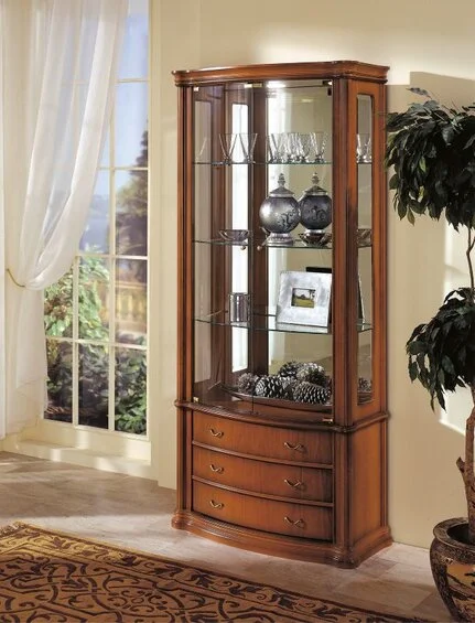klassischer Vitrinenschrank Kirschbaum Breite: 90 cm klassischer Vitrinenschrank Kirschbaum Breite: 90 cm